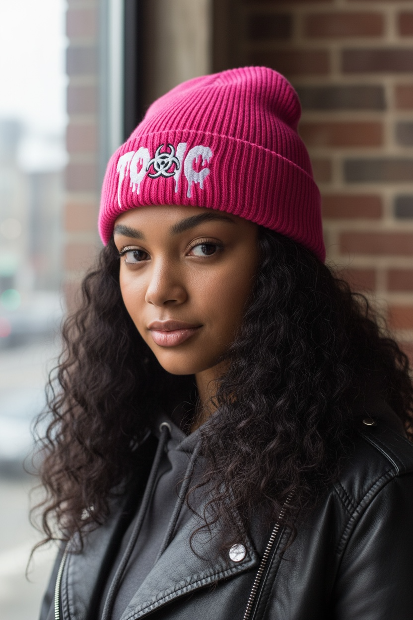 Toxic Ribbed Skully Hat