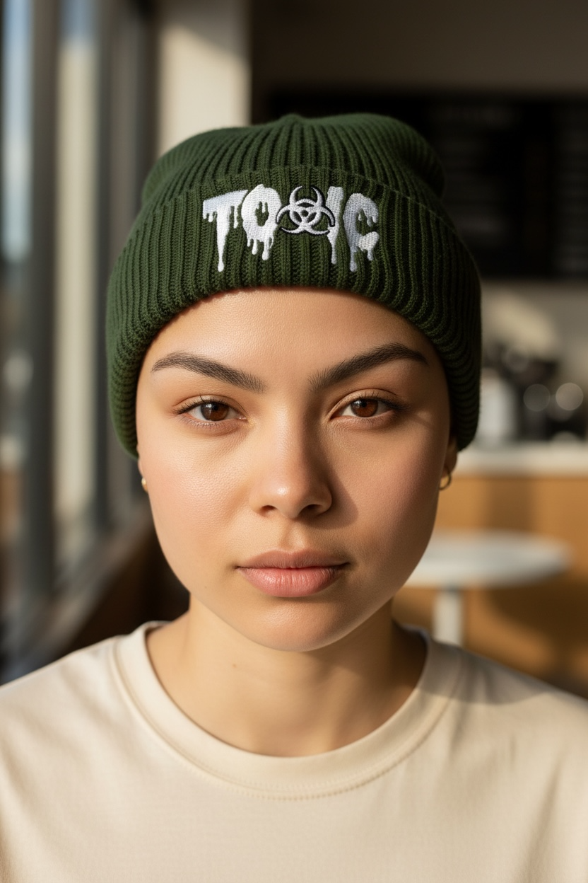 Toxic Ribbed Skully Hat