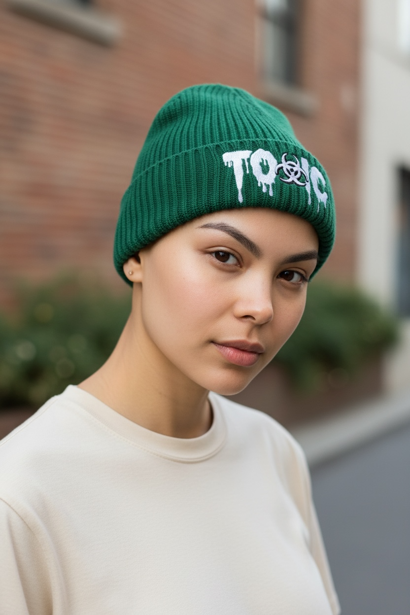 Toxic Ribbed Skully Hat