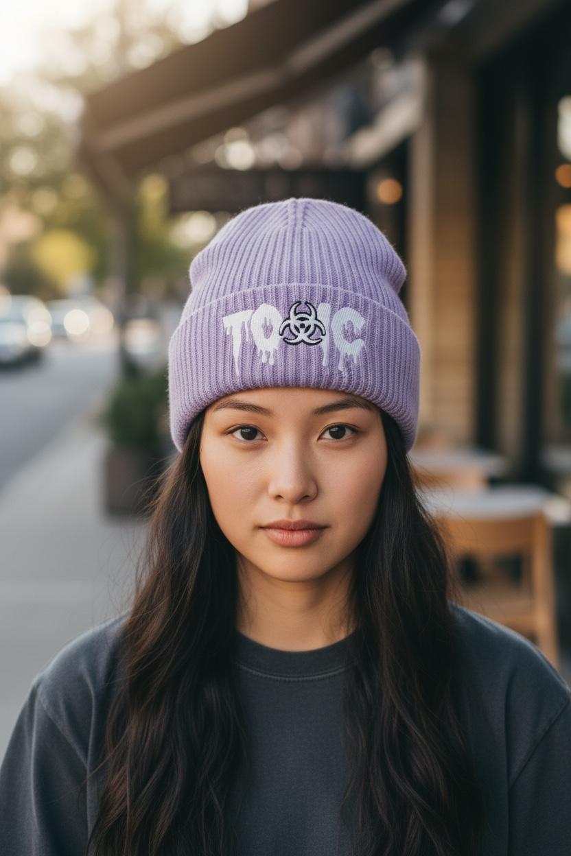 Toxic Ribbed Skully Hat